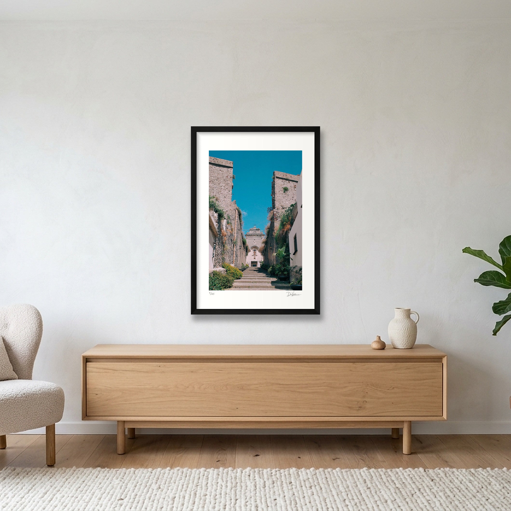 Steps To Church — 40×60cm, 16×24" Black Frame