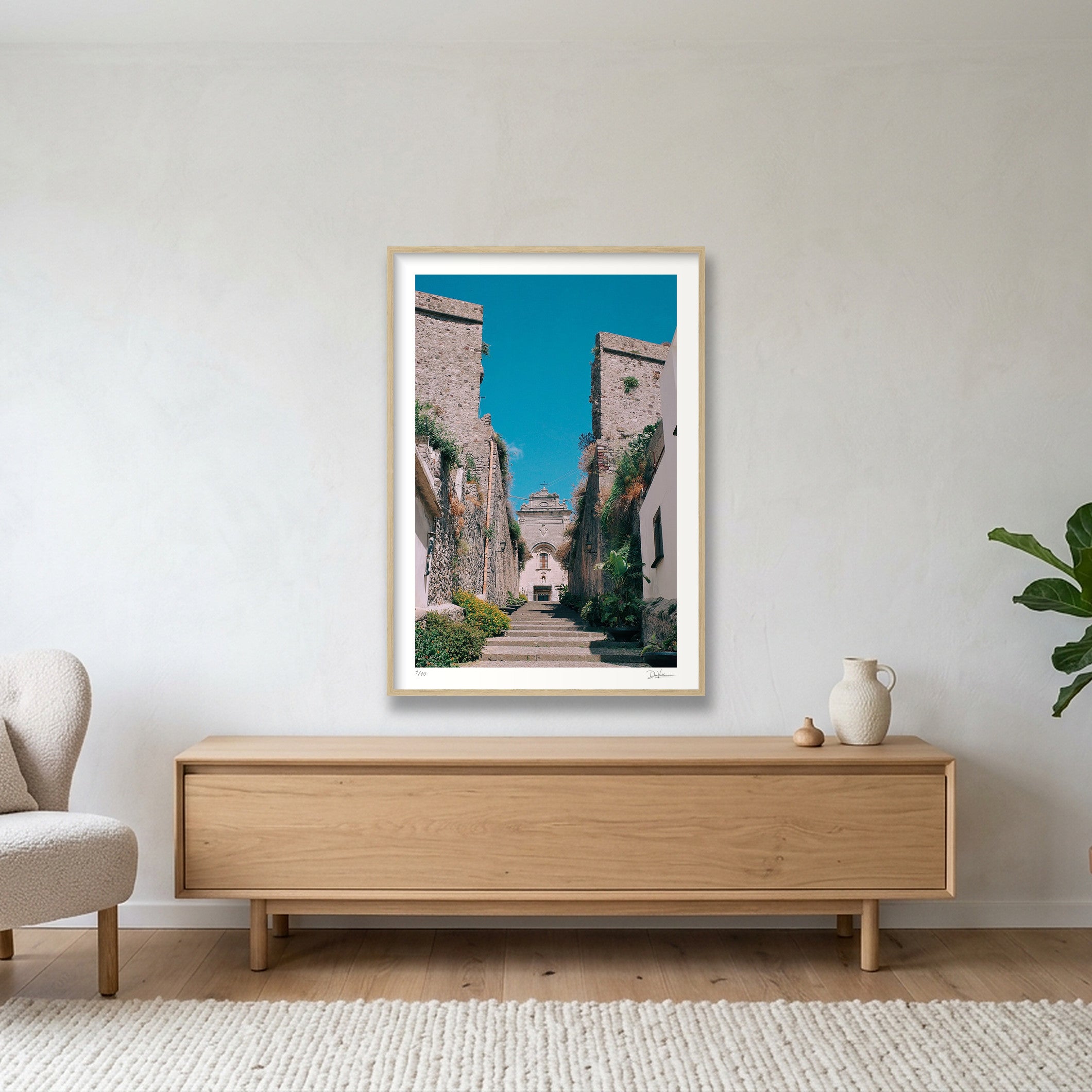 Steps To Church — 70×100cm, 28×39" Oak Frame